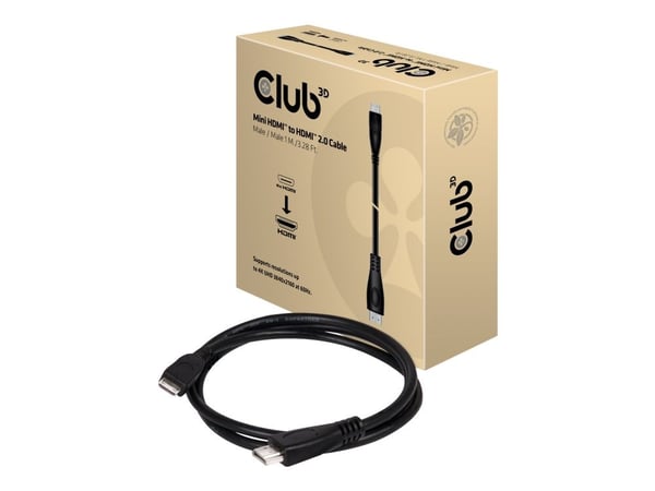 Club 3D CAC-1350 - HDMI-kaapeli - mini HDMI (han) til HDMI (han) - 1 m - 4K-tuki