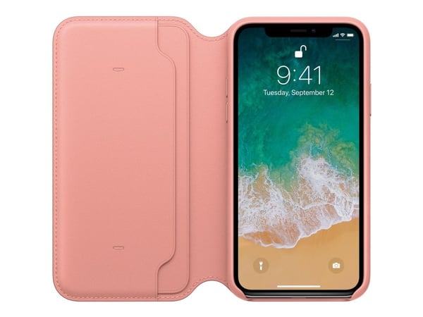 Apple - Lommebok for mobiltelefon - lær - bløt rosa