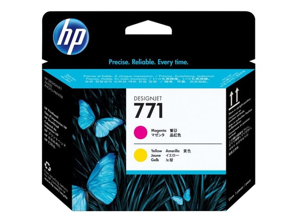 HP 771, Designjet-tulostuspää, magenta/keltainen, HP DesignJet Z6200 -valokuvatulostinsarja, Lämpömustesuihkutulostin, Magenta, Keltainen, CE018A, ...