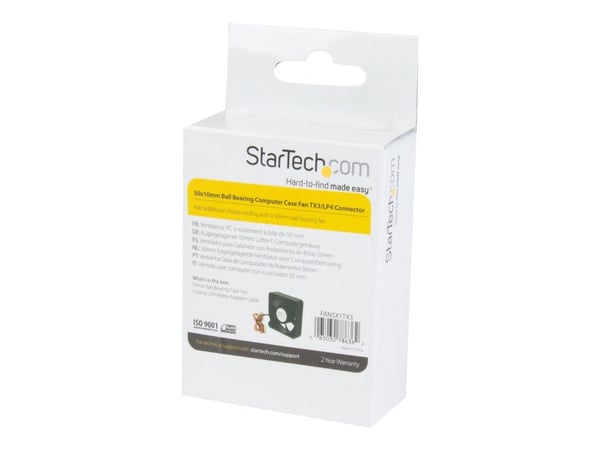 Startech 50x10mm Replacement Ball Bearing Computer Case Fan TX3/LP4 Connector - 3 pin case Fan - TX3 Fan - 50mm Fan (FAN5X1TX3) - Systemviftesett -...