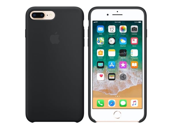 Apple - Baksidedeksel for mobiltelefon - silikon - svart - for Apple iPhone 7 Plus