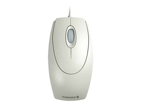 CHERRY WheelMouse - Mus - høyre- og venstrehåndet - optisk - 3 knapper - kablet - PS/2, USB - lysegrå