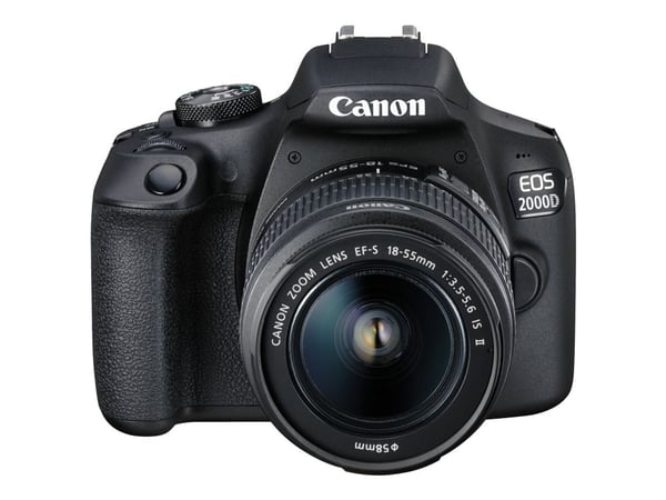 Canon EOS 2000D - Digitalkamera - SLR - 24.1 MP - APS-C - 1080 p / 30 fps - 3optisk x-zoom EF-S 18-55 mm IS II- og EF 75-300 mm III-linser - Wi-Fi,...