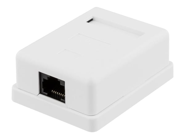Deltaco VR-217, Tasainen, Valkoinen, RJ-45, Cat6, U/UTP (UTP), 49 mm