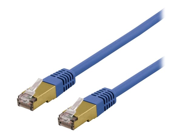 DELTACO SFTP-62BAH - Koblingskabel - RJ-45 (hann) til RJ-45 (hann) - SFTP - CAT 6a - halogenfri, formstøpt - blå