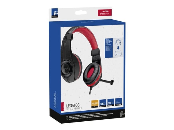 SPEEDLINK Legatos - Headset - på örat - kabelansluten - svart