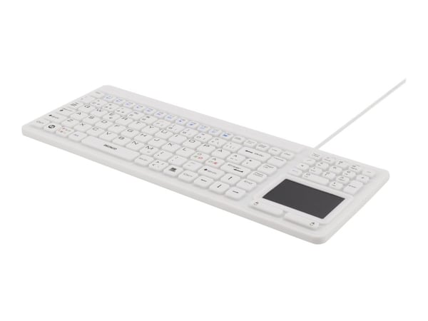 DELTACO TB-506 - Tastatur - med styreplate - USB - Nordisk - hvit