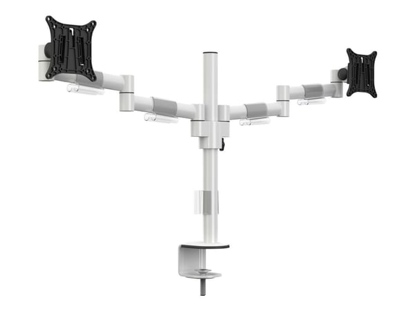 Multibrackets M VESA Deskmount Officeline Dual - Monteringssett - for 2 LCD-skjermer - stål - hvit - skjermstørrelse: 15"-30" - skrivebordsmonterbar