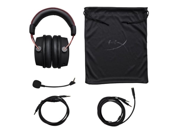 HyperX Cloud Alpha - Headset - fuld størrelse - kabling - 3,5 mm jackstik - sort & rød