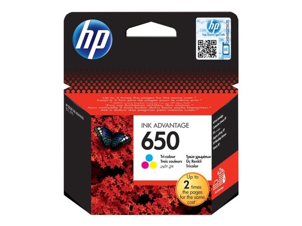 HP 650 - väri (syaani, magenta, keltainen) - alkuperäinen - värikasetti - Deskjet 1516, Ink Advantage 15XX, Ink Advantage 26XX, Ink Advantage 4515 ...