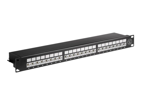 MicroConnect - Koblingspanel - rackmonterbar - CAT 6a - STP - RJ-45 X 24 - svart - 19"