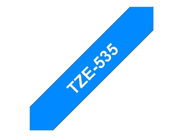 Brother TZ-535, Valkoinen sinisellä, TZ, musta, Lämpösiirto, Japani, Kiilto