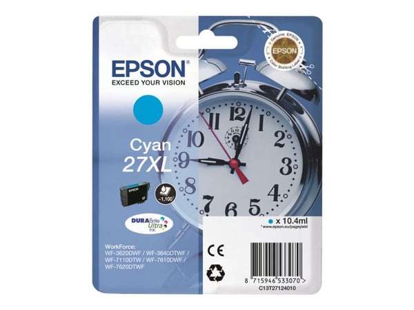 Epson T2712 Cyan XL-blekk DURABrite C13T27124010
