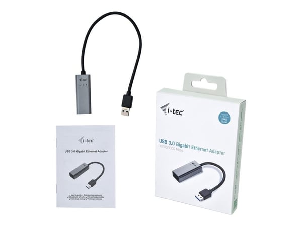 i-Tec USB 3.0 Metal Gigabit Ethernet Adapter - Nettverksadapter - USB 3.0 - Gigabit Ethernet x 1 - romgrå