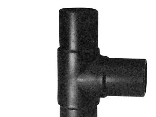 PE T-stk. 90° 90 mm PN10 - PE100-SDR17. GF