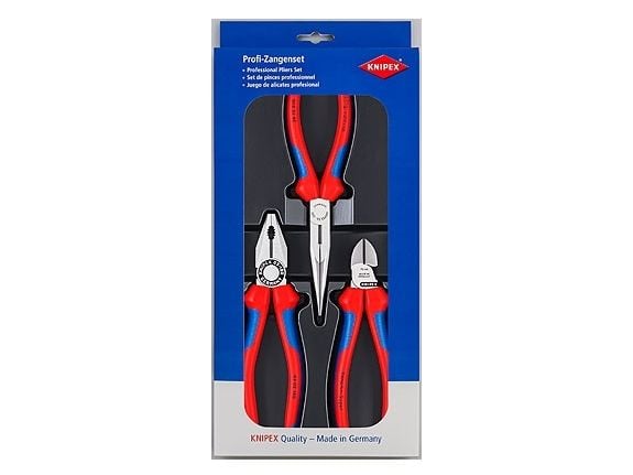 Knipex 00 20 11, Tangsett, Stål, Polypropylen (PP), Blå, Rød, 810 g