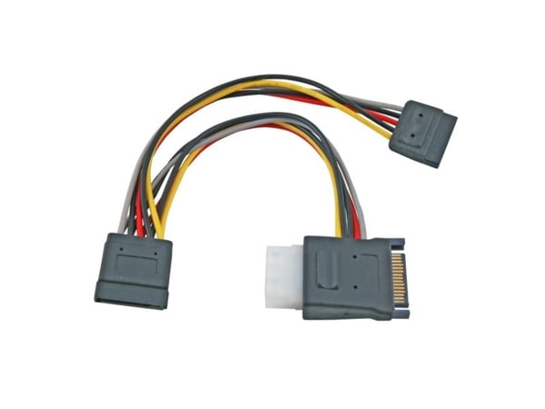 EFB Elektronik K5347.015, 0,15 m, SATA 15-pin, 2x SATA (15 pinner)+ Molex (4 pinner), Hankjønn, Hunkjønn, Rett