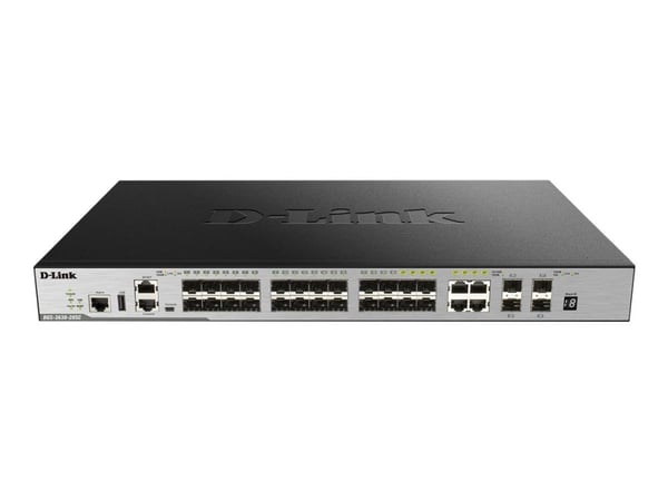 D-Link DGS 3630-28TC - Switch - L3 - Hanterad - 20 x 10/100/1000 + 4 x combo Gigabit SFP + 4 x 10 Gigabit SFP+ - Rackmonterbar