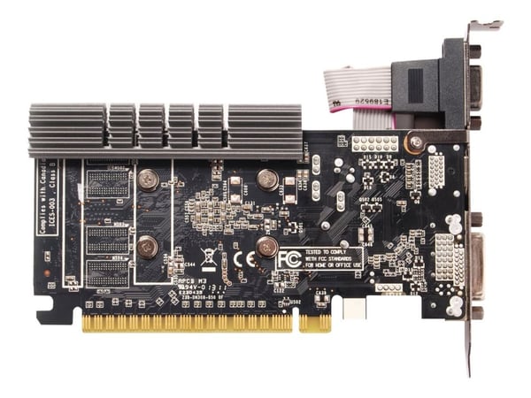ZOTAC NVIDIA® GeForce® GT 730 - Näytönohjain - GF GT 730 - 4 Gt DDR3 - PCIe 2.0 x16 matala profiili - DVI, D-Sub, HDMI - ilman tuuletinta
