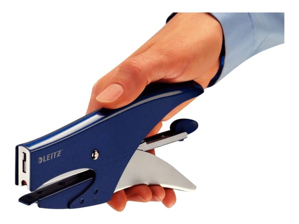 Stiftemaskin Leitz 5547 15 ark metallic blå