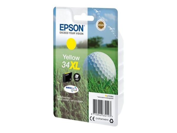 Epson 34XL - 10.8 ml - XL - gul - original - blister - blekkpatron - for WorkForce Pro WF-3720, WF-3720DWF, WF-3725DWF