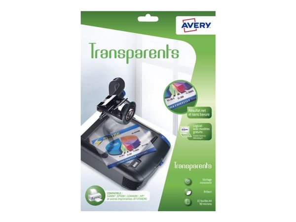 Avery - Folie - hvit - A4 (210 x 297 mm) 10 stk papir