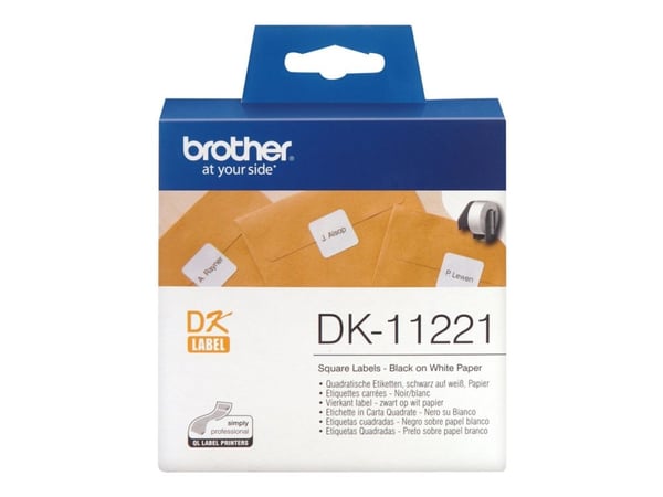 Brother DK-11221 - Svart på hvitt - 23 x 23 mm 1000 etikett(er) - for Brother QL-1050, 1060, 1110, 500, 550, 560, 570, 580, 600, 650, 700, 710, 720...
