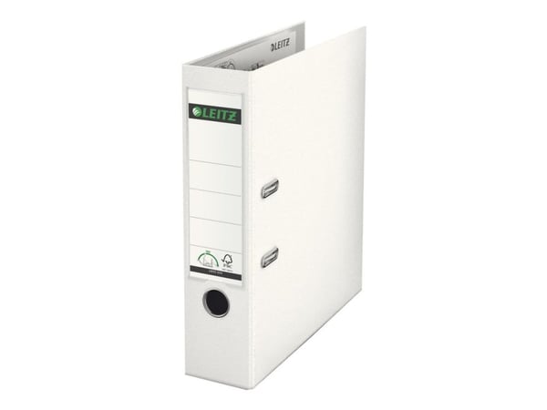 LEITZ plastmappe, 180 grader, DIN A4, 80 mm, hvitfarget pappomslag, laminert med PP-film (1010-50-01)