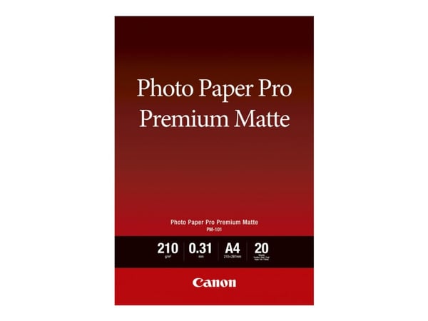 Canon Pro Premium PM-101 - Glatt matt - 310 mikroner - A4 (210 x 297 mm) - 210 g/m² - 20 ark fotopapir - for PIXMA PRO-1, PRO-10, PRO-100