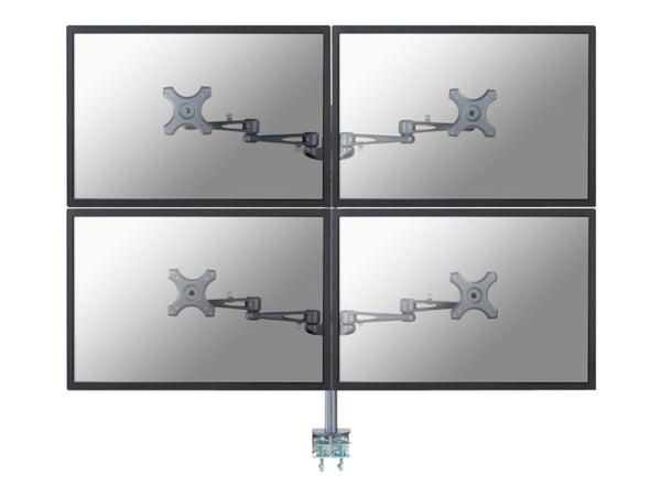 Neomounts FPMA-D935D4 - Monteringssett - full bevegelse - for 4 LCD-skjermer - sølv - skjermstørrelse: 10"-27" - klemmemonterbar, skrivebordsmonterbar