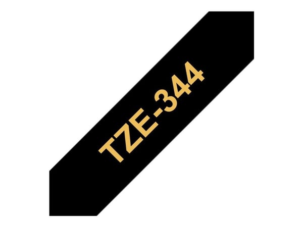 Brother TZe-344 - guld på sort 18mm x 8m