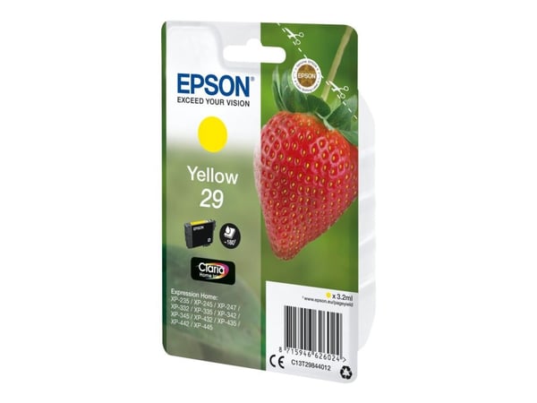 Epson 29 - 3.2 ml - gul - original - blister - blekkpatron - for Expression Home XP-245, 247, 255, 257, 332, 342, 345, 352, 355, 435, 442, 445, 452...