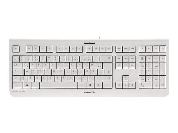 CHERRY KC 1000, Täysikokoinen (100 %), Langallinen, USB, AZERTY, Harmaa