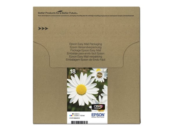 Epson Daisy Multipack 4-colours 18 EasyMail, Perusvärintuotto, 5,2 ml, 3,3 ml, 1 kpl, Monipakkaus