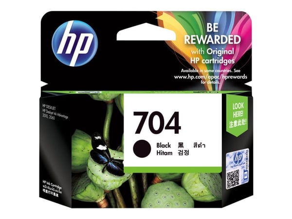 HP 704 - Musta - alkuperäinen - Ink Advantage - värikasetti - Deskjet Ink Advantage 2060 K110a -laitteeseen