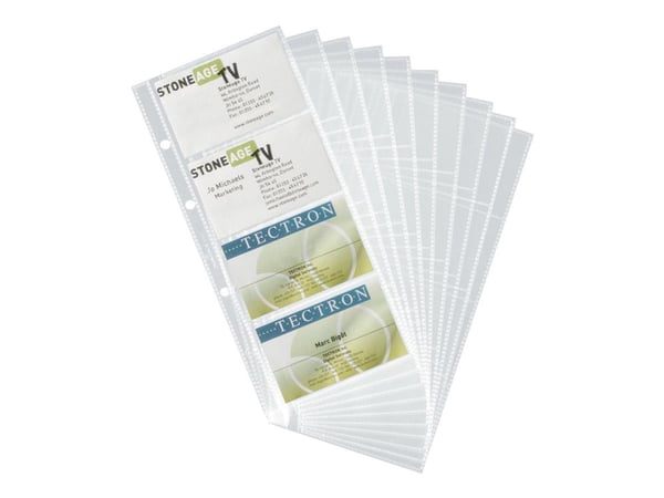 DURABLE VISIFIX - Visittkortside - for 57 x 90 mm - kapasitet: 8 kort - gjennomsiktig (en pakke 10) - for P/N: 2403-01