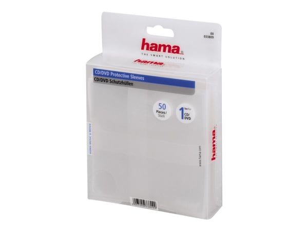 Hama - CD/DVD-ficka - transparent (förpackning om 50)