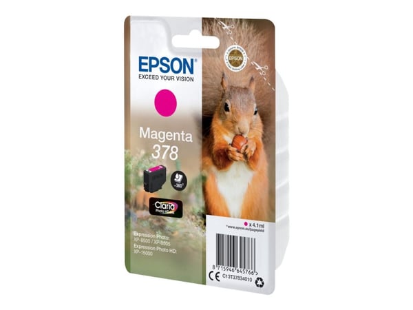 Epson 378 - 4.1 ml - magenta - original - blister - blekkpatron - for Expression Home XP-8605, 8606; Expression Home HD XP-15000; Expression Photo ...