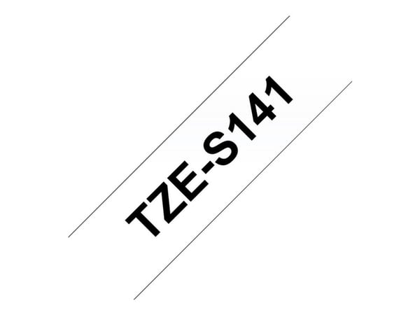 Brother TZe-S141 - sort på klar 18mm x 8m - ekstra stærkt klæbende