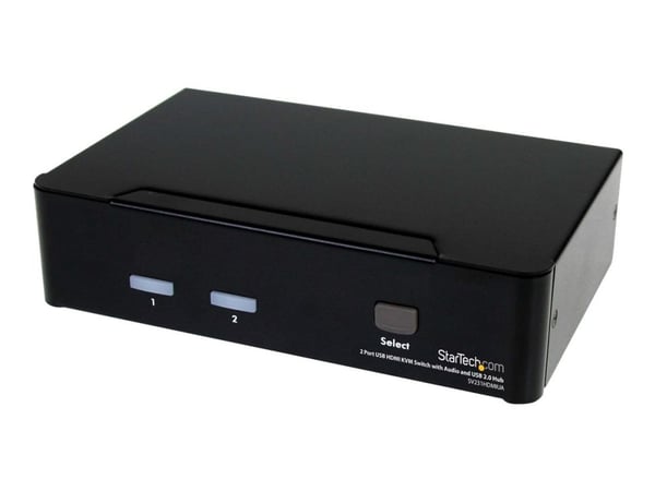 StarTech.com 2 Port USB HDMI KVM Switch with Audio and USB 2.0 Hub - 1080p (1920 x 1200), Hotkey Support - Dual Port Keyboard Video Monitor Switch ...