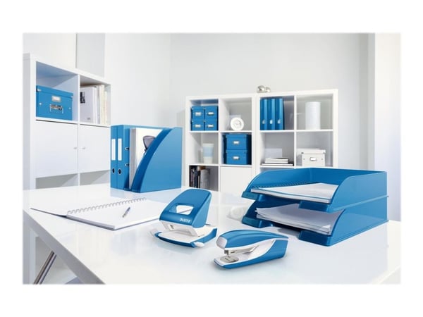 Leitz WOW - Hullstanser - 30 ark / 3 mm - metall - blå metallic