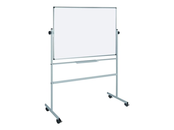 Bi-Office Revolver - Whiteboard - 1200 x 900 mm - keramikkstål - ikke-magnetisk - dobbeltsidet - mobil - hvit - aluminiumsramme