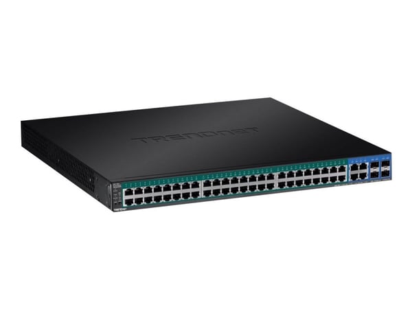 TRENDnet TPE 5240WS - Switch - smart - 48 x 10/100/1000 (PoE+) + 4 x kombo-Gigabit SFP - rackmonterbar, stasjonær - PoE+ (370 W) - AC 100 - 240 V -...