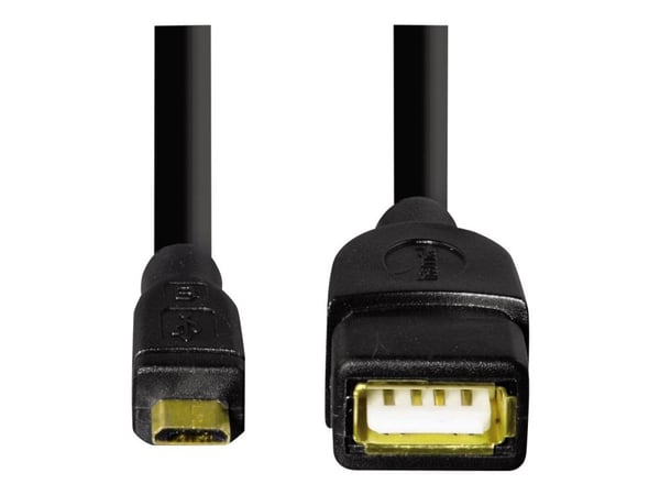 Hama USB 2.0 adapterikaapeli - USB-kaapeli - USB (hun) til Micro-USB Type B (han) - 15 cm - lajittelu - Samsung Galaxy S II:lle