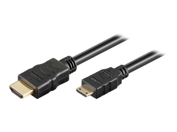 MicroConnect - HDMI med Ethernet-kabel - mini HDMI hann til HDMI hann - 1 m - svart