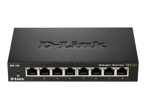D-Link DGS 108 - Switch - 8 x 10/100/1000 - stasjonær