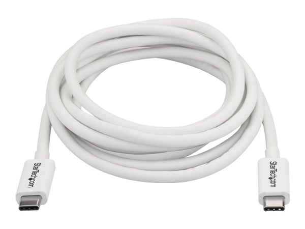 StarTech 6.6ft (2m) Thunderbolt 3 Cable, 20Gbps, 100W PD, 4K Video, Thunderbolt-Certified, Compatible w/ TB4/USB 3.2/DisplayPort - Thunderbolt-kabe...