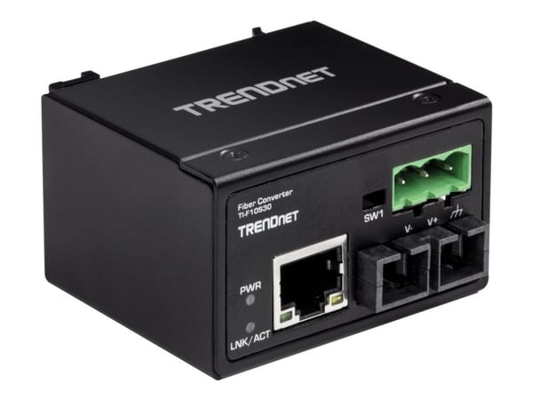 TRENDnet TI-F10S30 - Fibermediekonverterare - 100Mb LAN - 10Base-T, 100Base-FX, 100Base-TX - RJ-45 / SC enkelläge - upp till 30 km - 1310 nm - TAA-...
