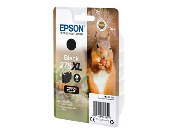 Epson 378XL - 11.2 ml - XL - svart - original - blister - blekkpatron - for Expression Home XP-8605, 8606; Expression Home HD XP-15000; Expression ...