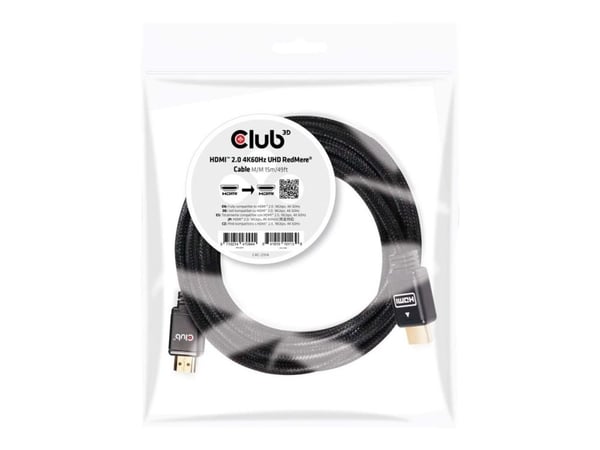 Club 3D CAC-2314 - HDMI-kabel med Ethernet - HDMI hane till HDMI hane - 15 m - stöd för 4K
